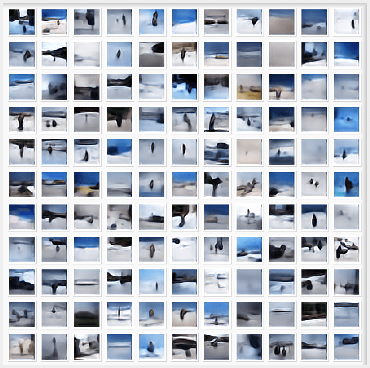 Elman Mansimov “A person skiing on a snow-clad vast mountain”, alignDRAW 2015.